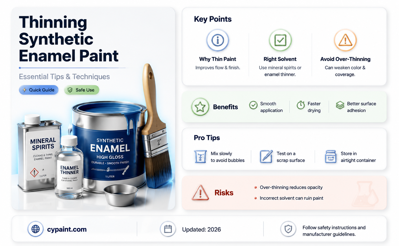 can synthetic enamel paint be thinned with paint thinner