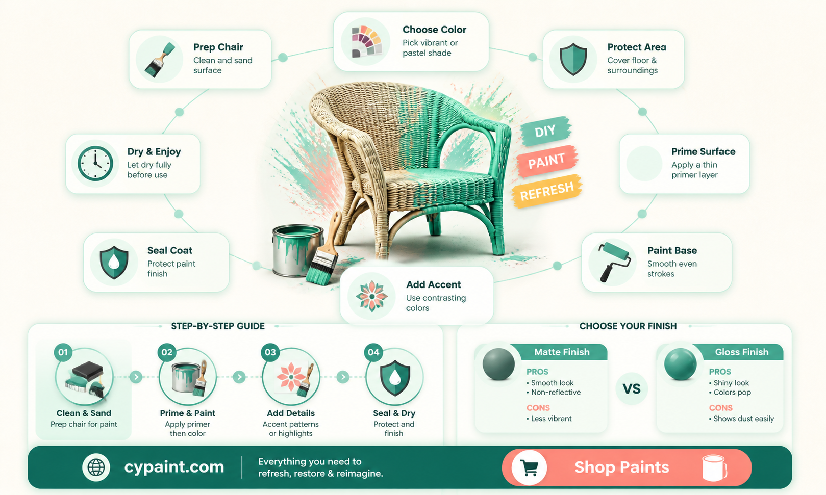 can i paint the back of a wicker chair