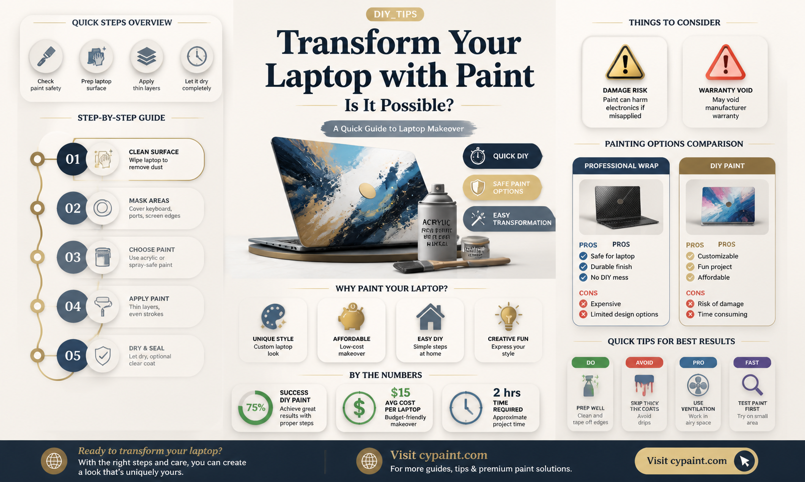 can i paint over the outside of my laptop