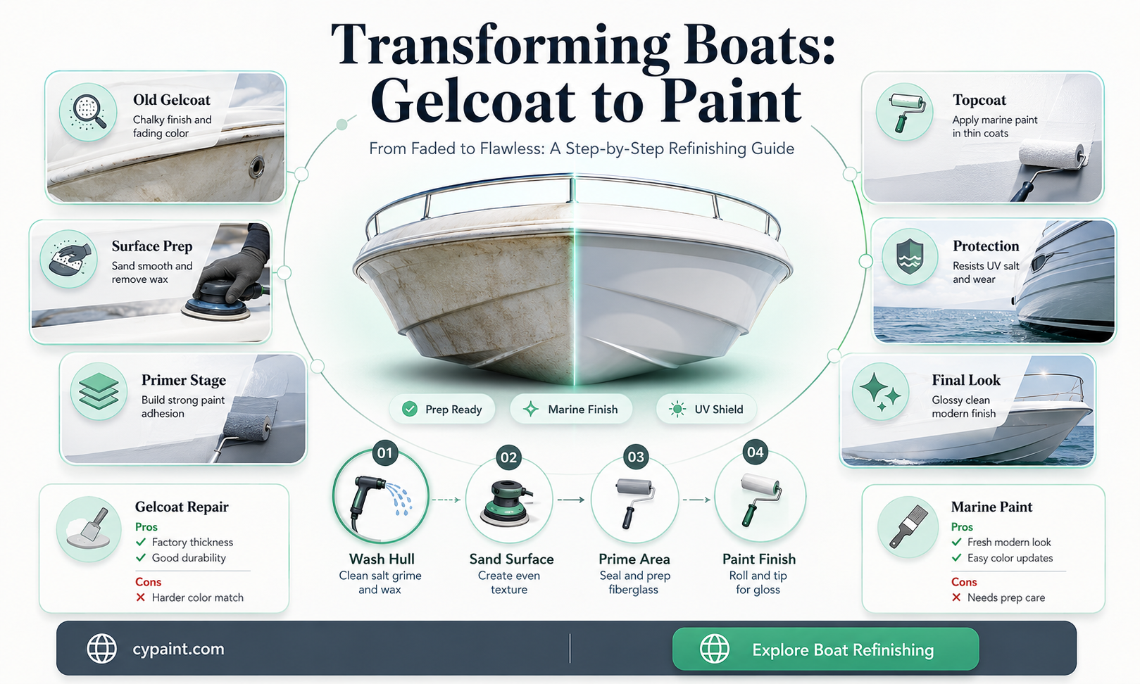 can you convert a gelcoat to a paint boat