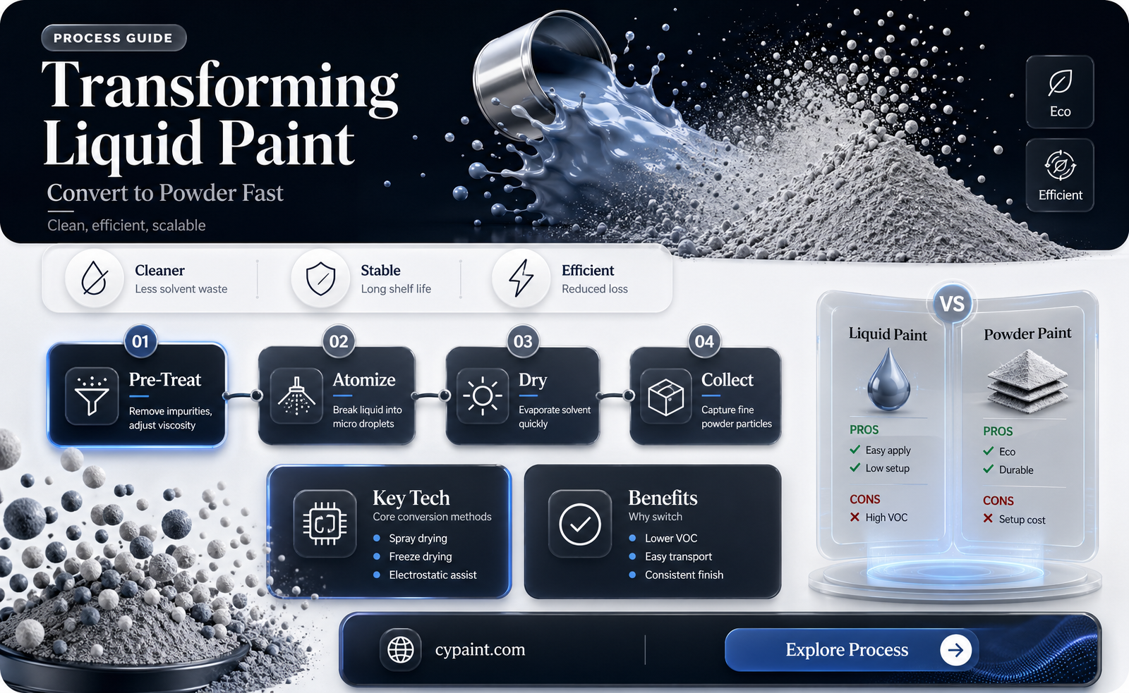 can i convert liquild paint material to powder paint material