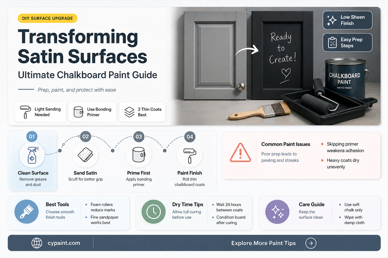 can you apply chalkboard paint to satin paint
