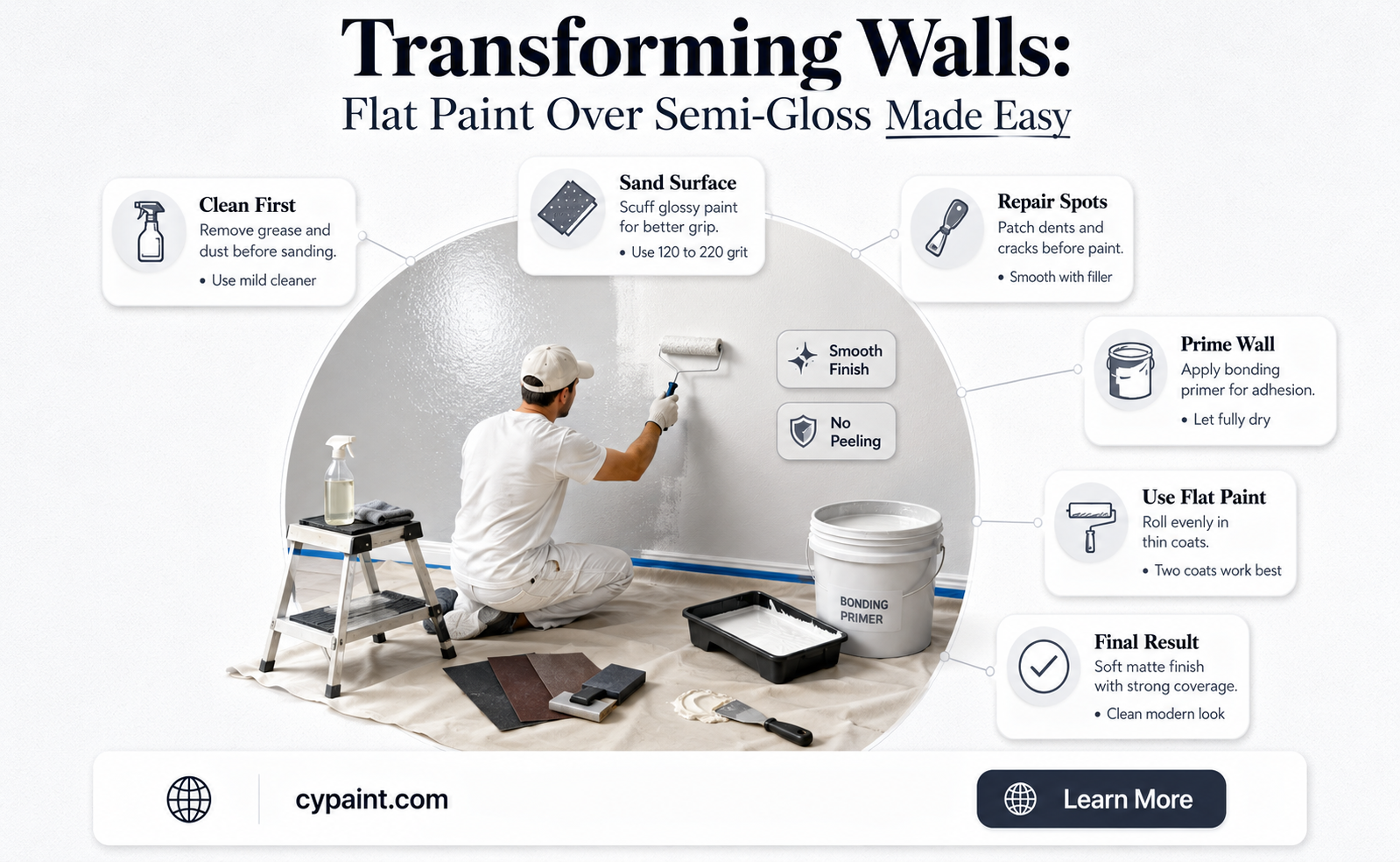 can you cover semi gloss paint with flat