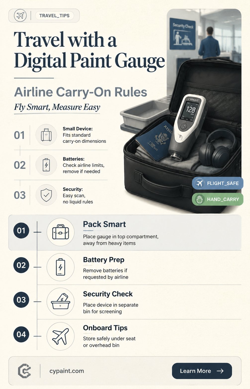 can i take my digital paint gauge on an airline