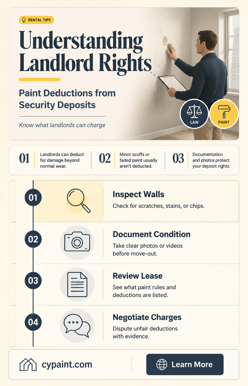 can landlord deduced pro-rated paint from security deposit