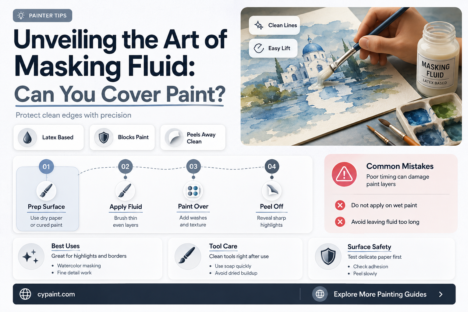 can you cover paint with masking fluid over