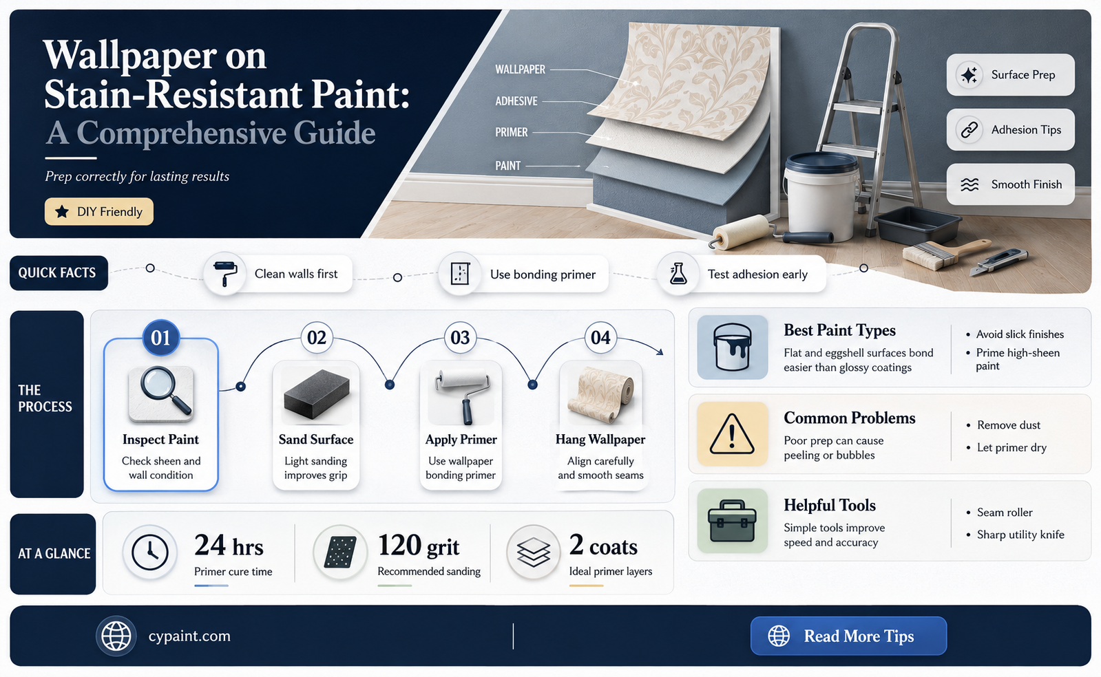 can you apply wallpaper to stain resistant paint