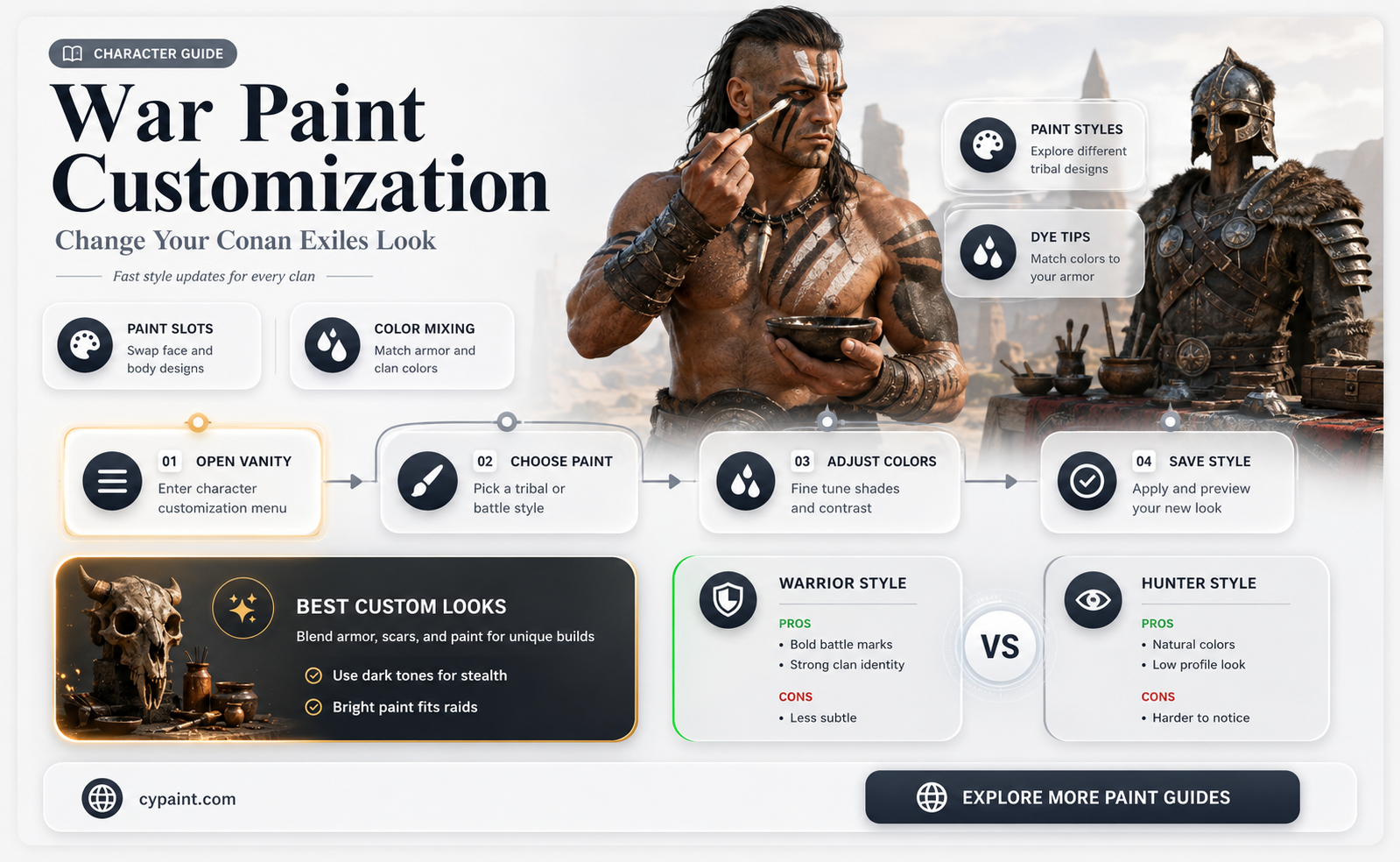 can you chnage your war paint in conan exiles