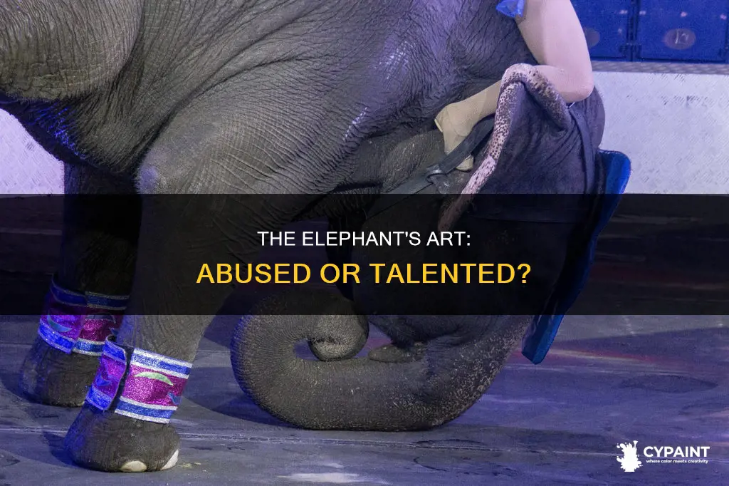 was the elephant who paints with his trunk abused