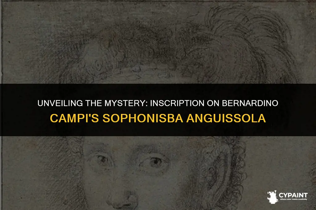 was there an inscription on bernardino campi painting sophonisba anguissola