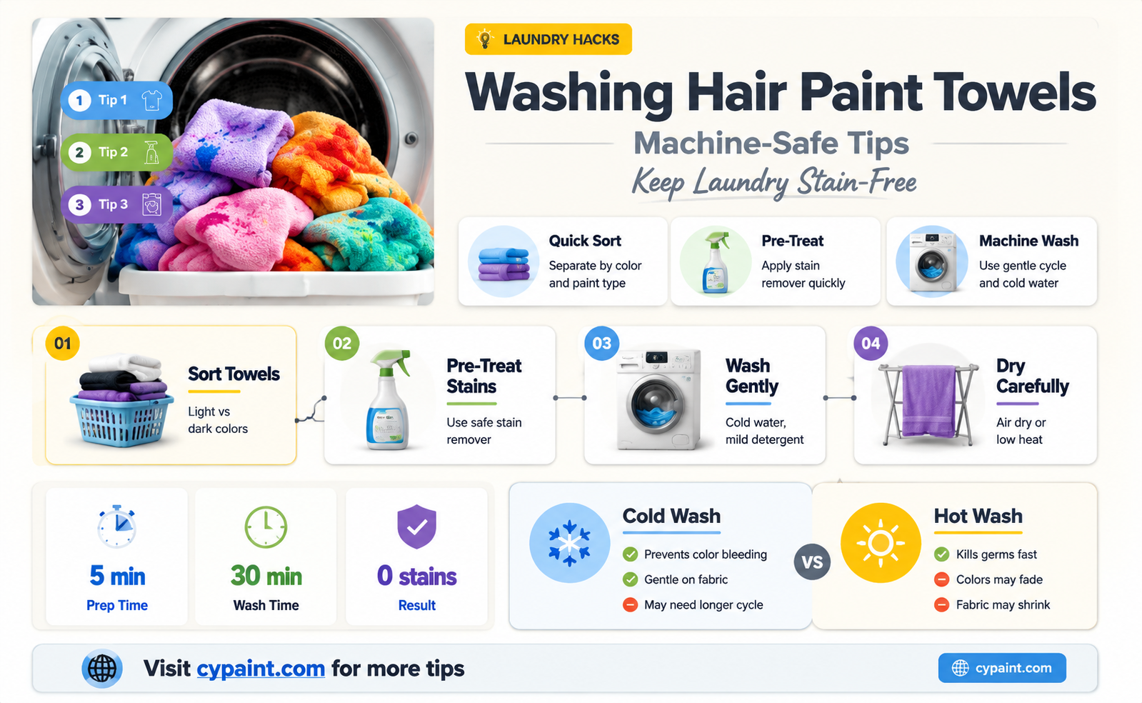can i wash hair paint towel in the washing machine