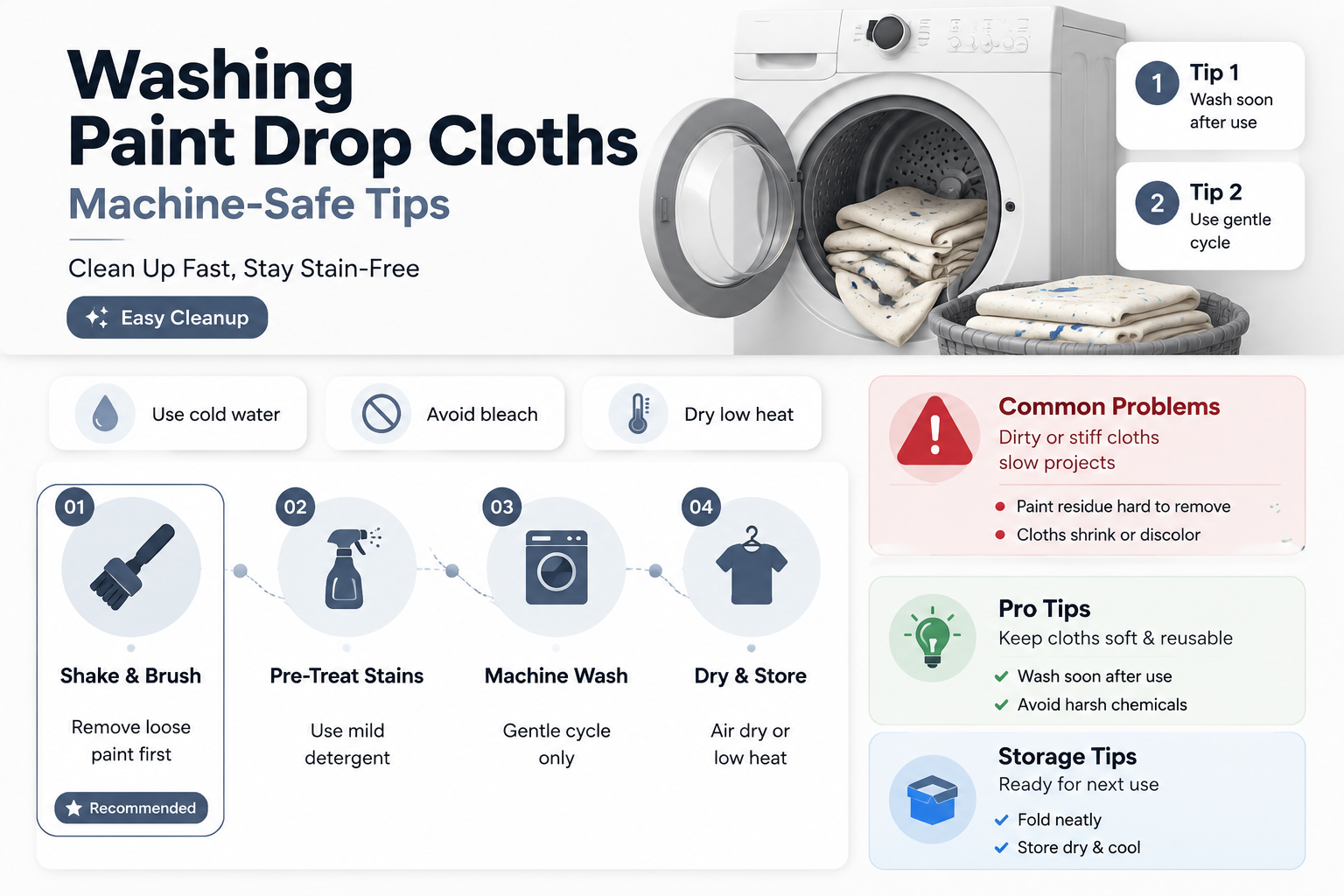 can i wash a paint drop cloth in the washer