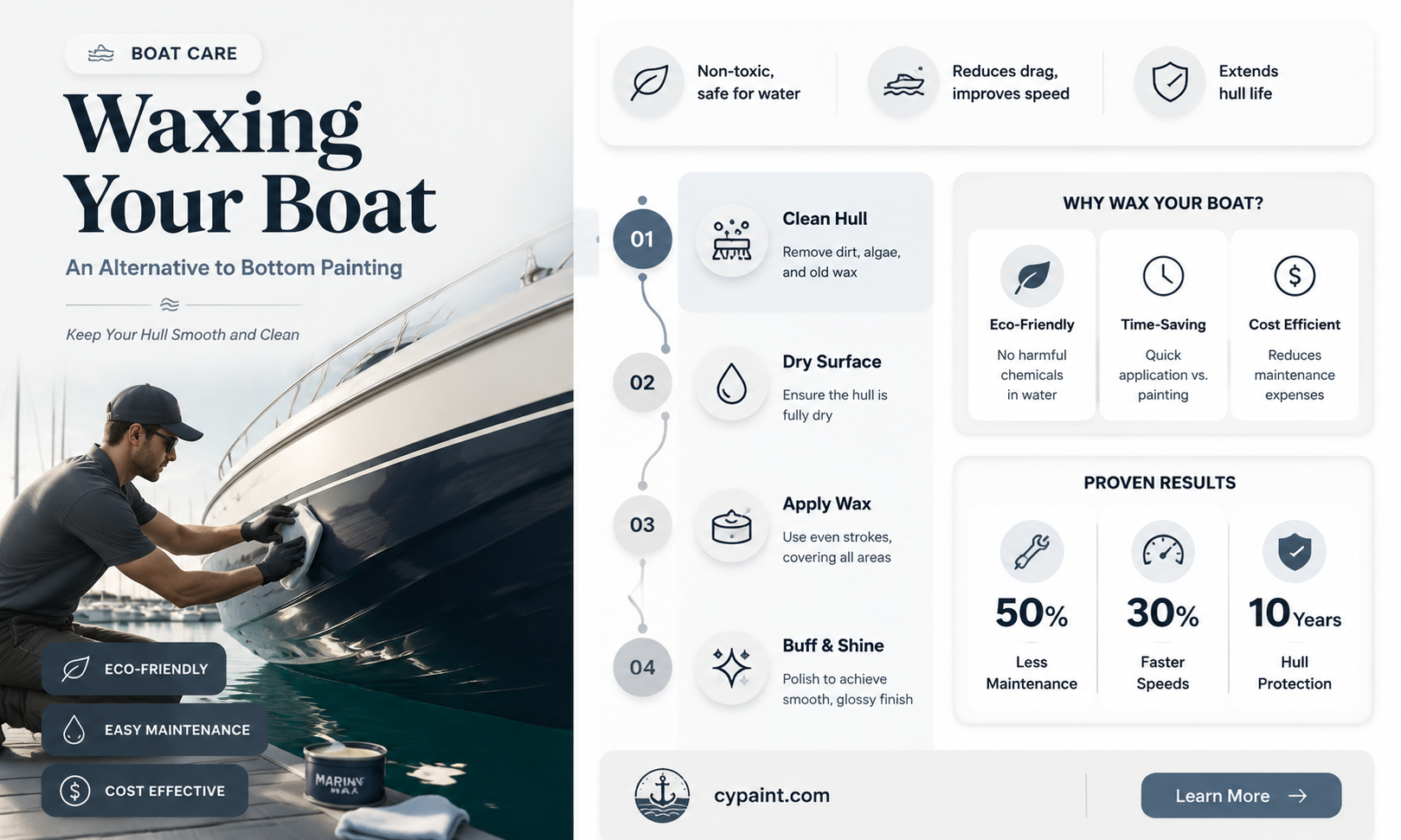 can i wax a boat instead of bottom painting