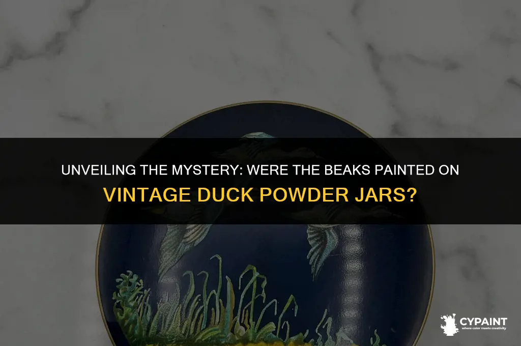 were the beaks painted on the vintage duck powder jar