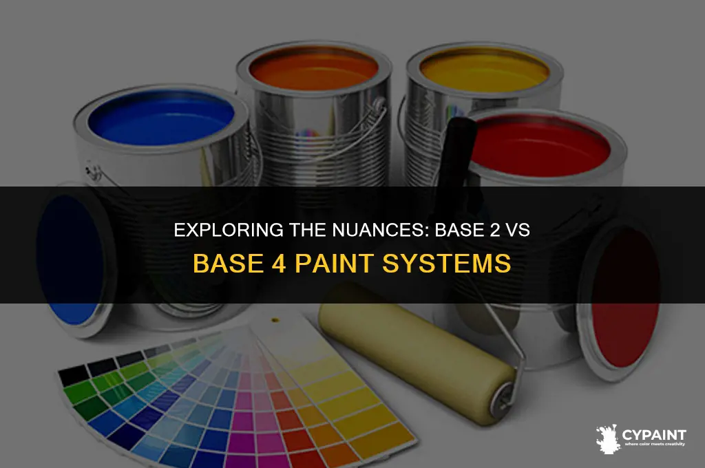 what are difference in base 2 and base 4 paint