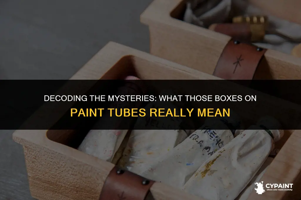 what are the boxes on the tube of paint mean