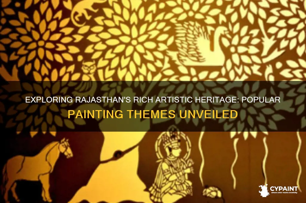 what are the popular painting themes of rajasthan