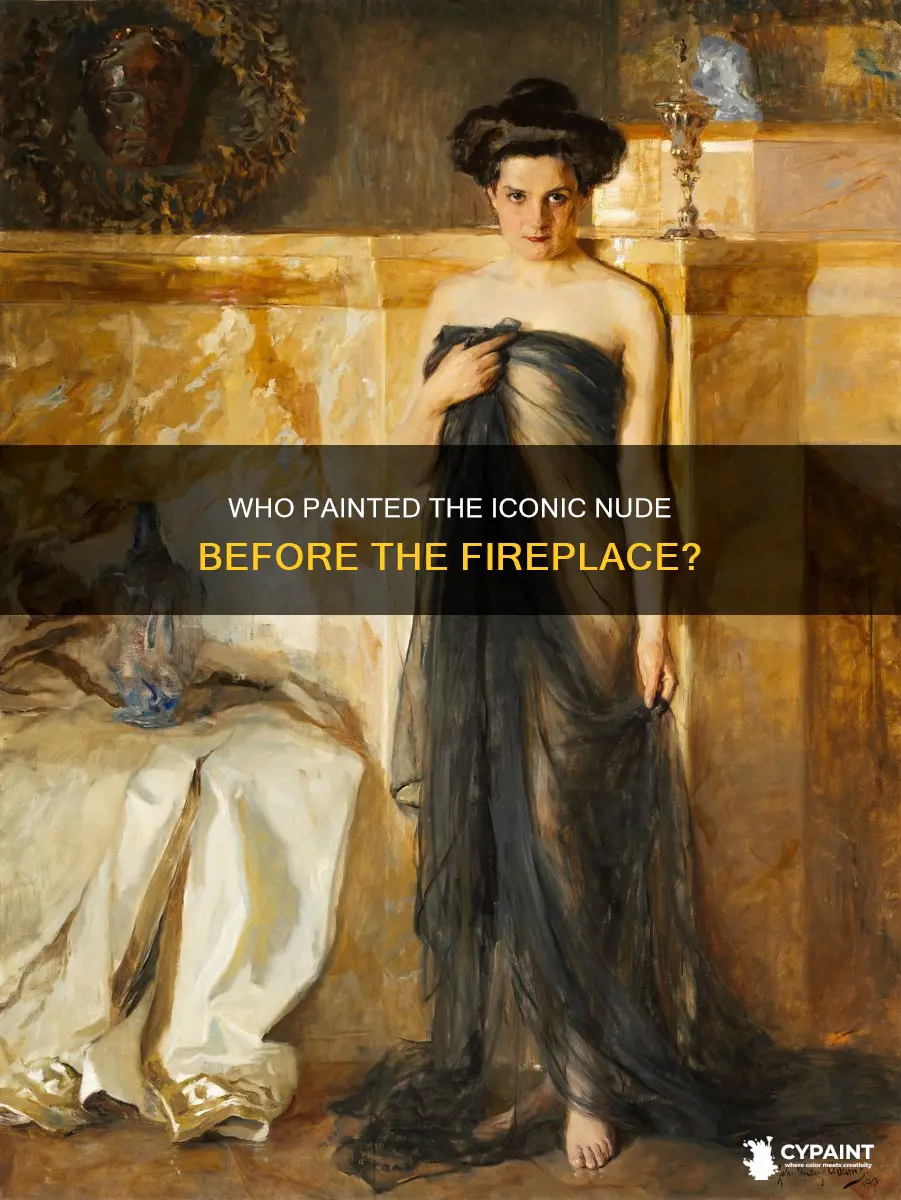 what artist painted nude before the fireplace in 1917