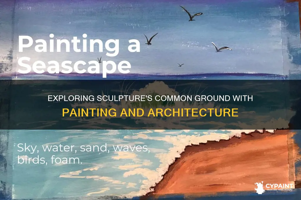 what aspects is sculpture similar with painting and architecture