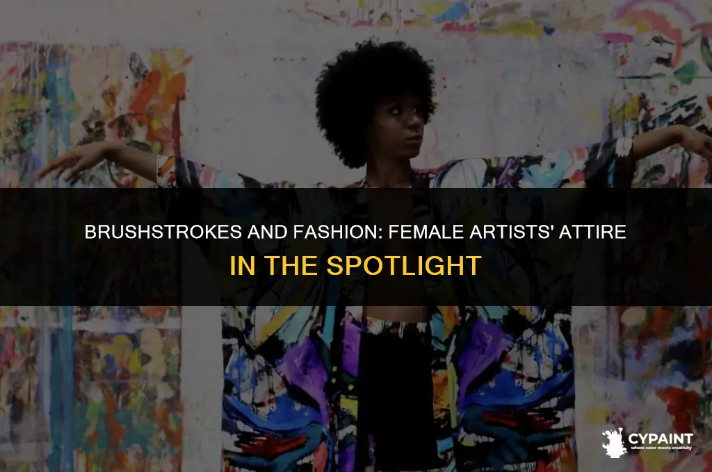 what attire does an female artist paint in show clothing