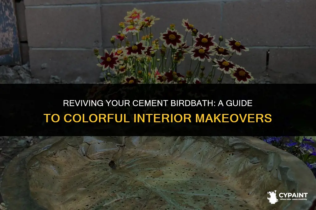 what can you paint the inside of a cement birdbath