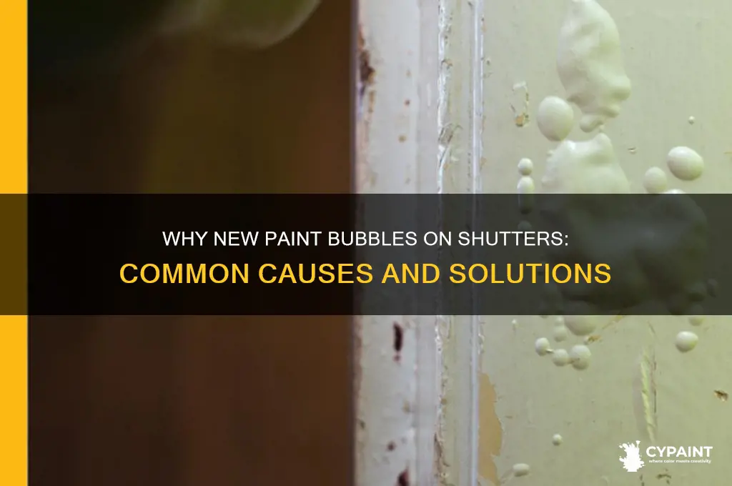 what caused new paint on shutter to bubble