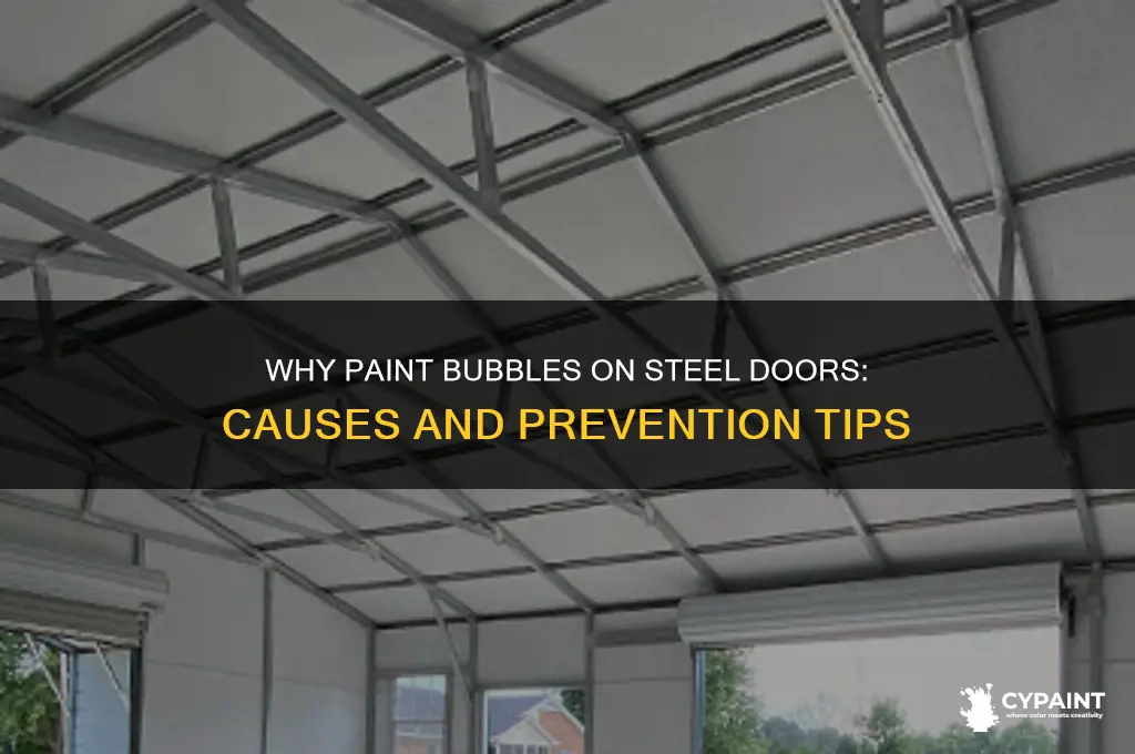 what causes paint to bubble on steel doirs