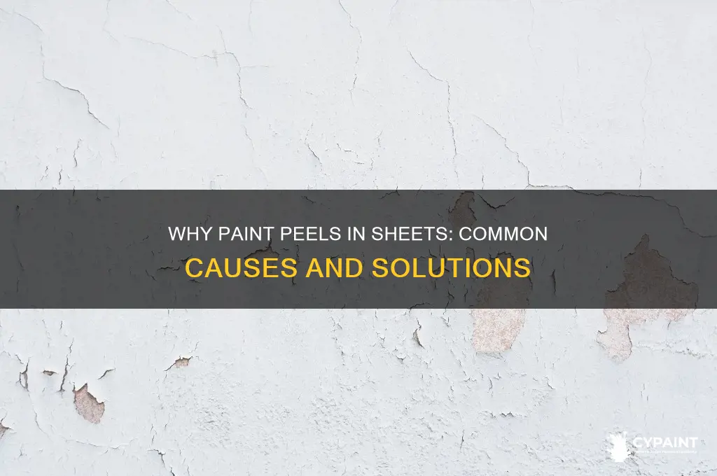 what causes paint to peel off in sheets
