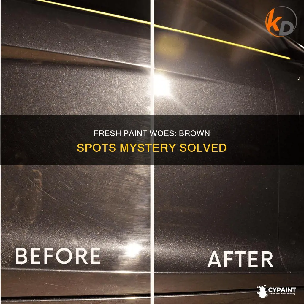 what causes small brown spots on freshly painted room