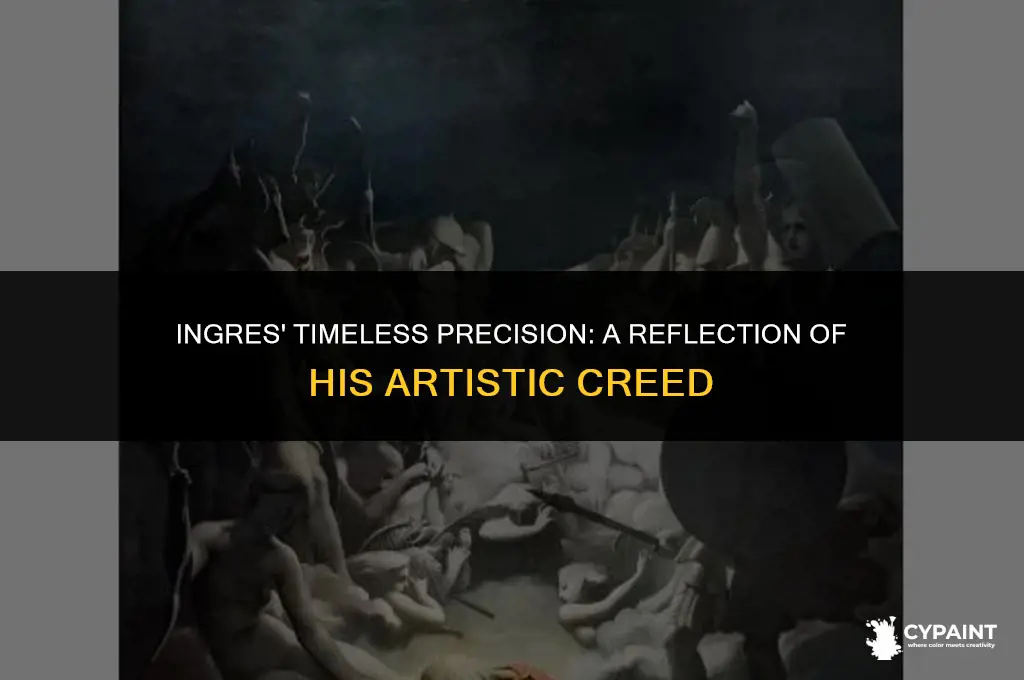 what characteristic of ingres paintings reflects his adherance to the