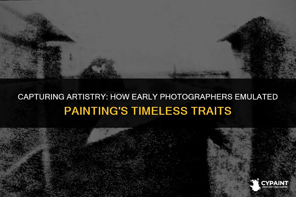 what characteristics of painting did early photographers seek to mimic