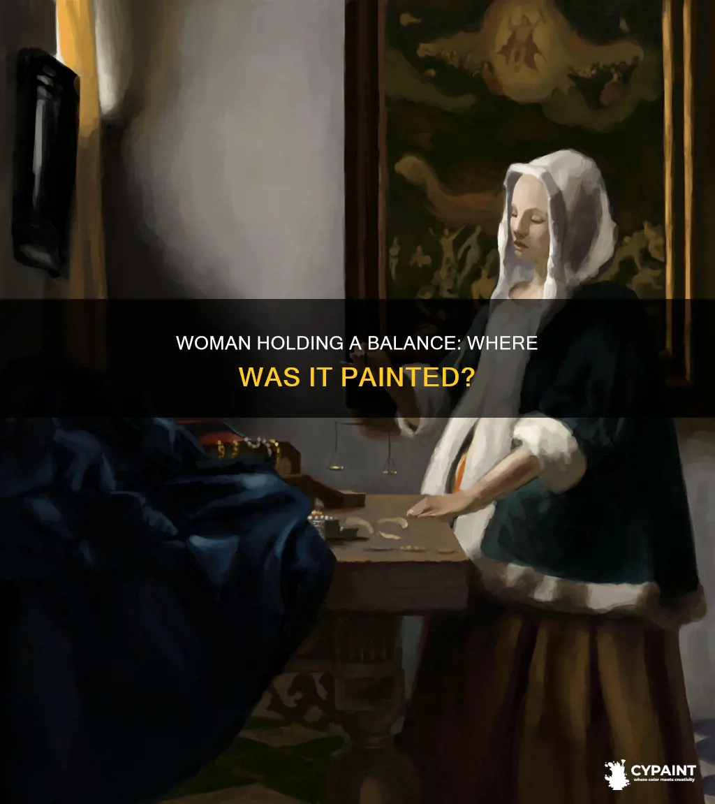 what city was woman holding a balance painted in