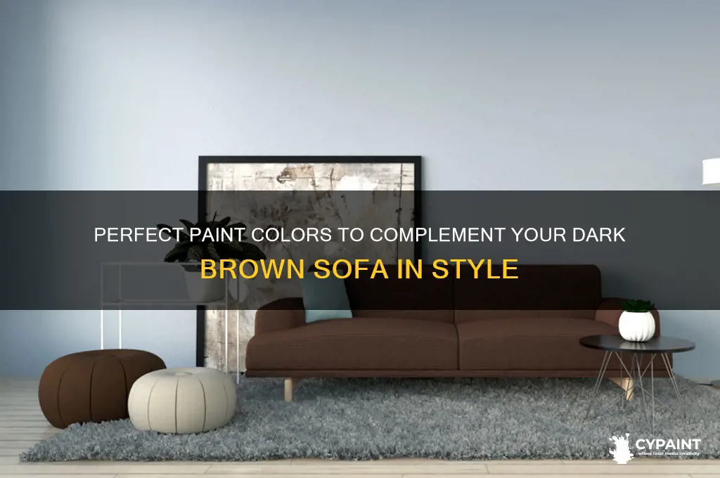 what colour paint goes with dark brown sofa
