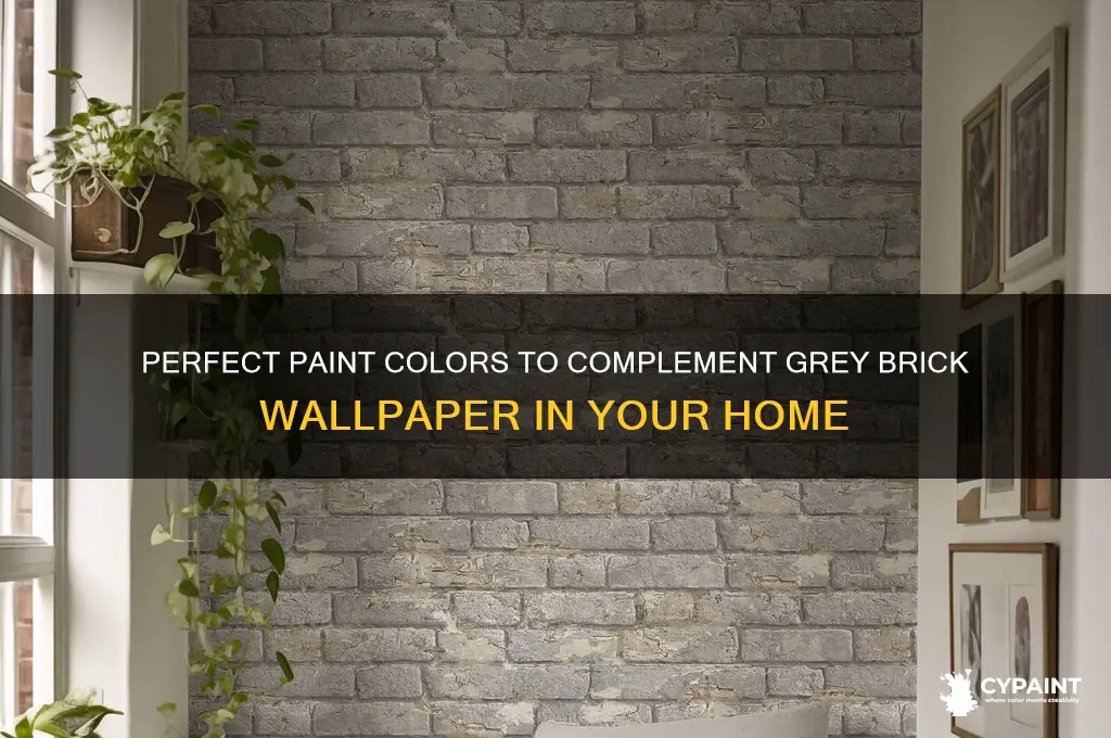 what colour paint goes with grey brick wallpaper