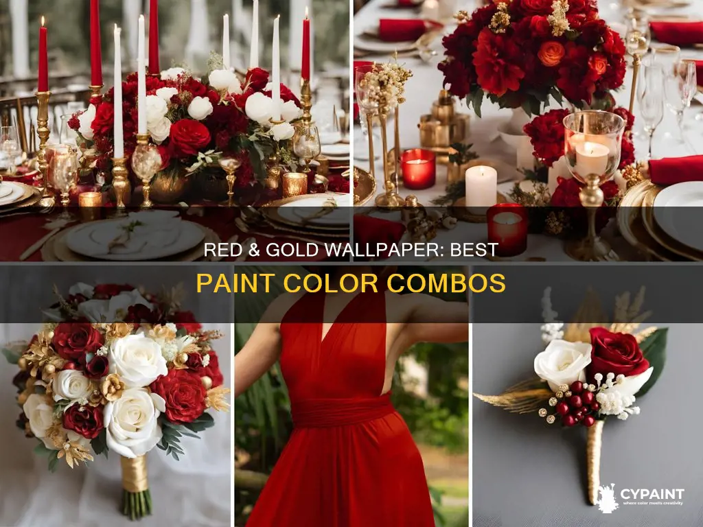 what colour paint goes with red and gold wallpaper
