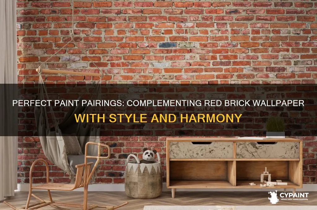 what colour paint goes with red brick wallpaper