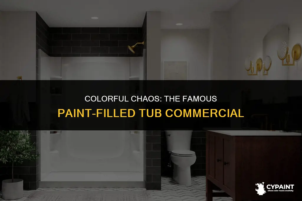 what commercial has 2 kids in tub covered in paint
