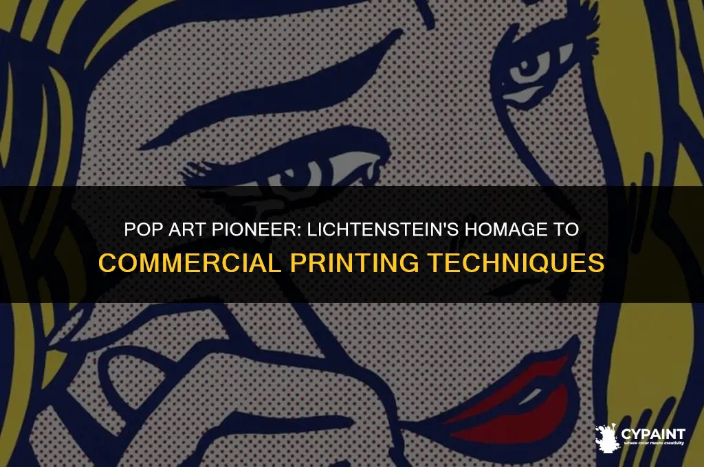 what commercial techinique did roy lichtenstein imitate in his paintings