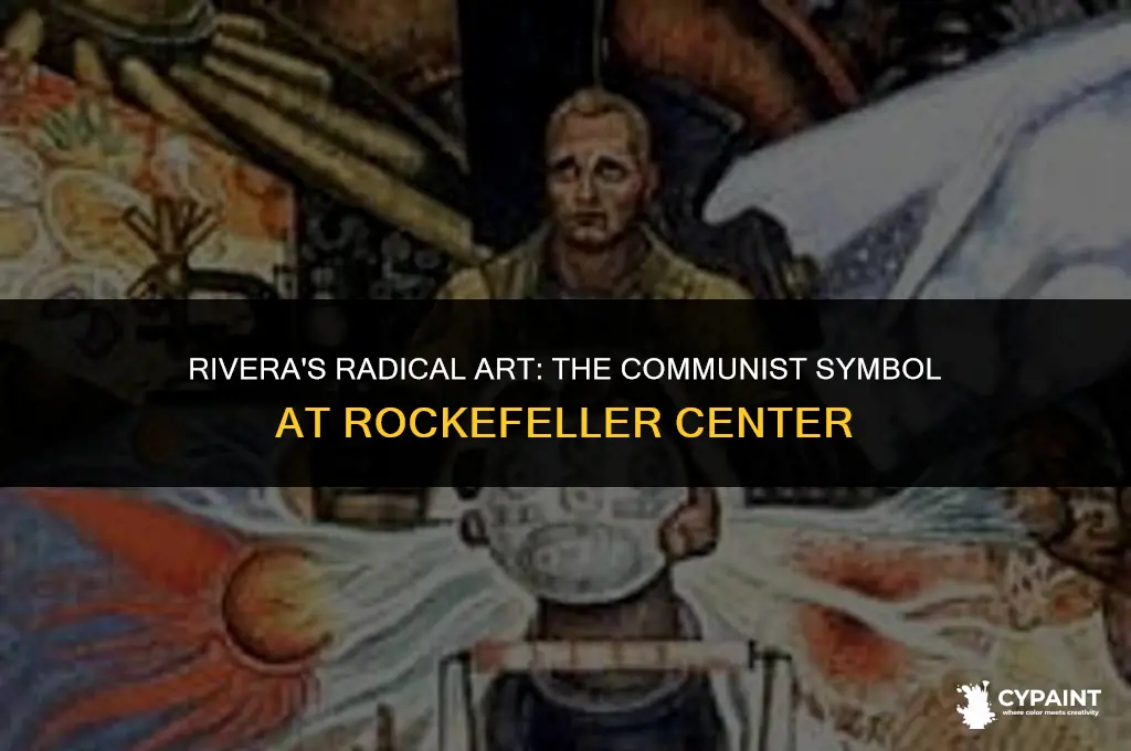 what communist symbol did diego rivera paint in rockefeller center