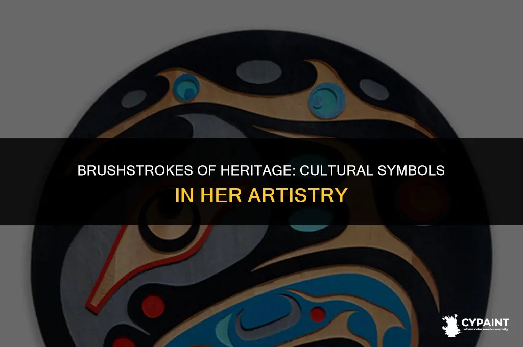 what cultural objects from her heritage appear in her paintings