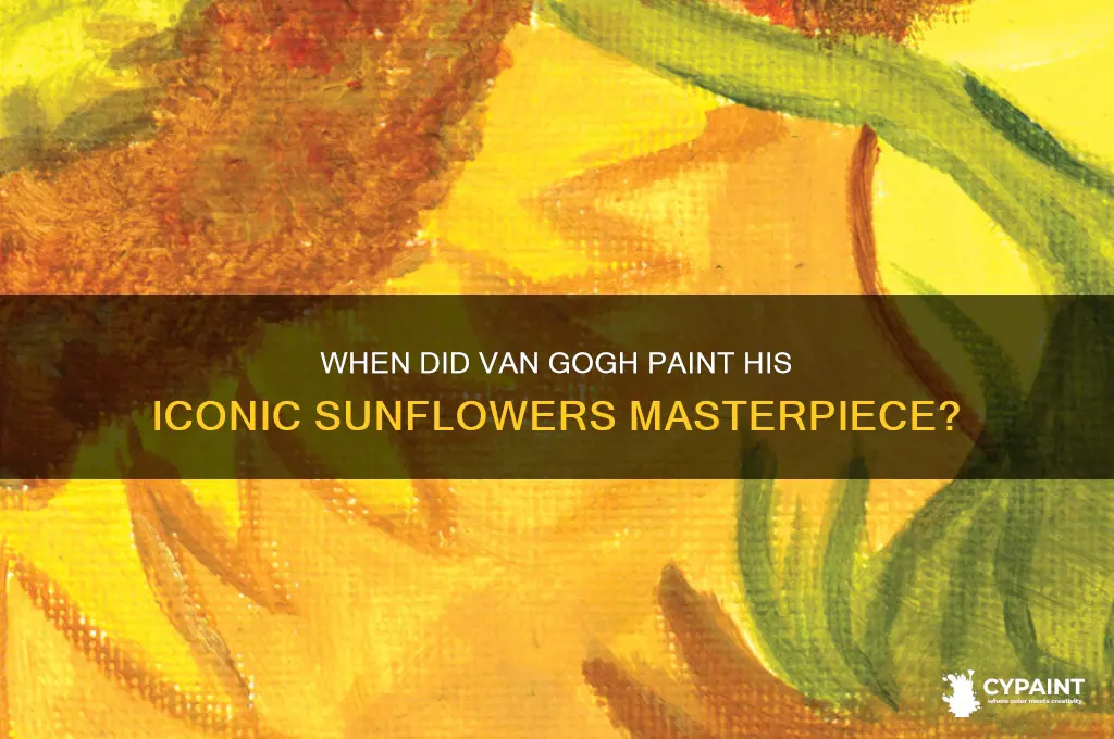 what date did vincent van gogh paint sunflowers