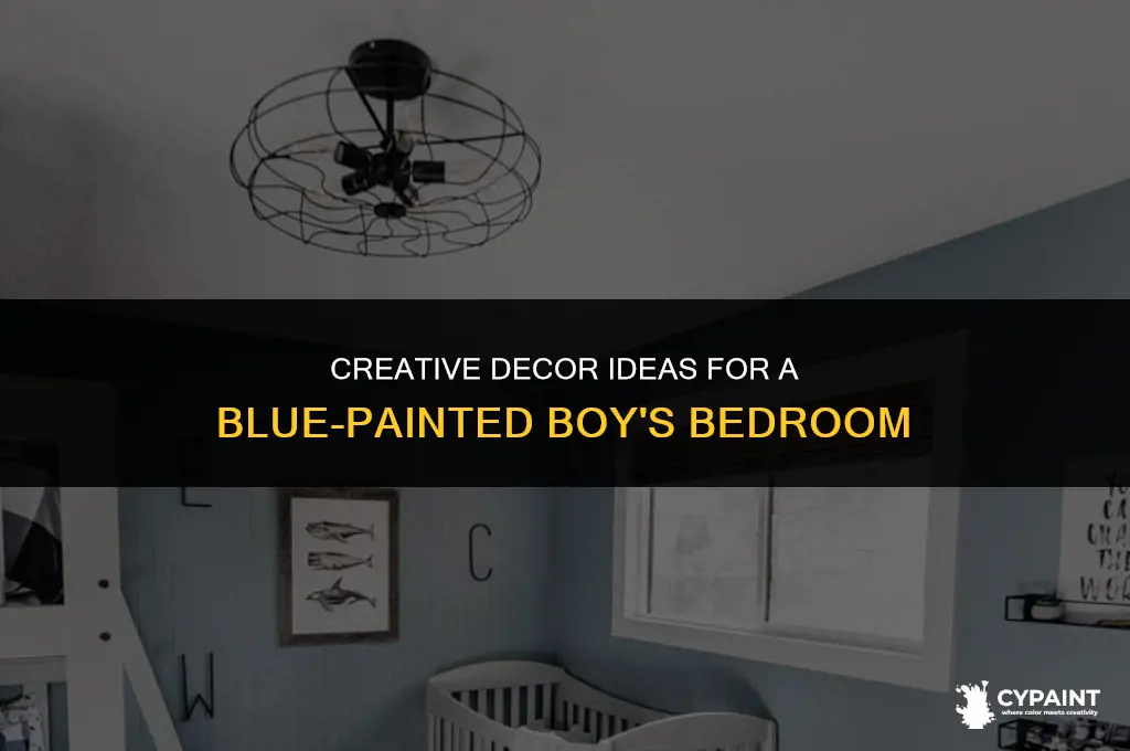 what decoration to put for blue paint in boys bedroom