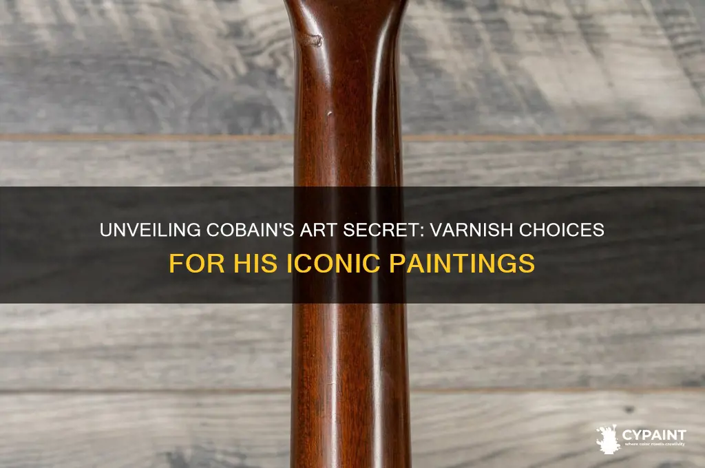 what did curt cobain varnish his paintings with
