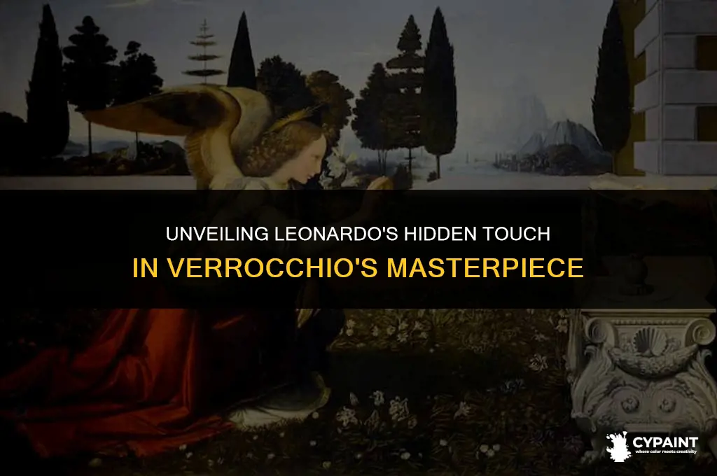 what did leonardo paint in the corner of verrocchio