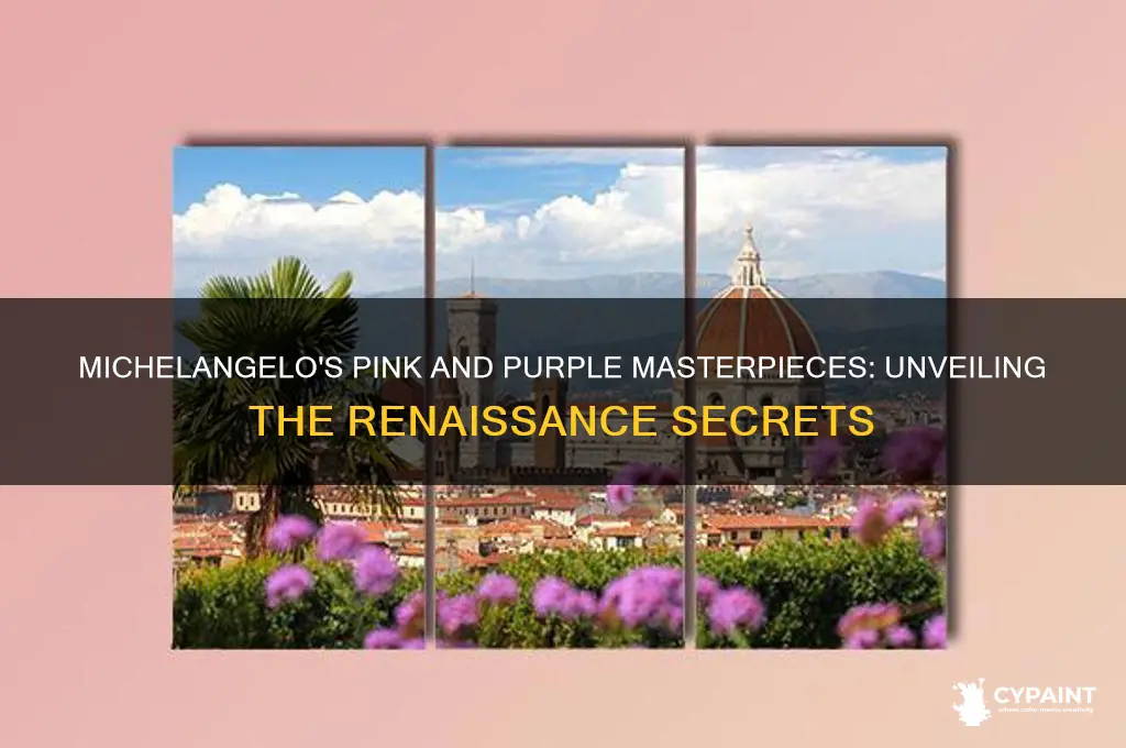 what did michelangelo paint in pink and purple