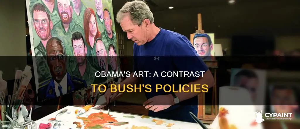 what did obama have in painting in the bush