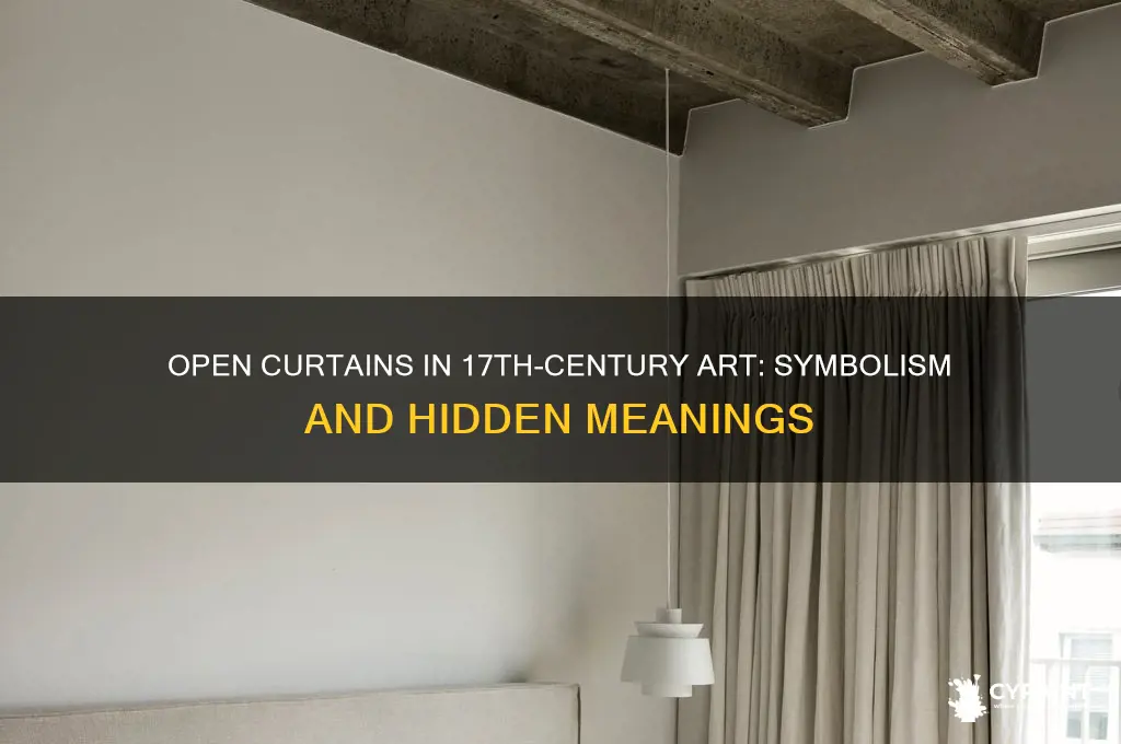 what did open curtians mean in paintings 1600s