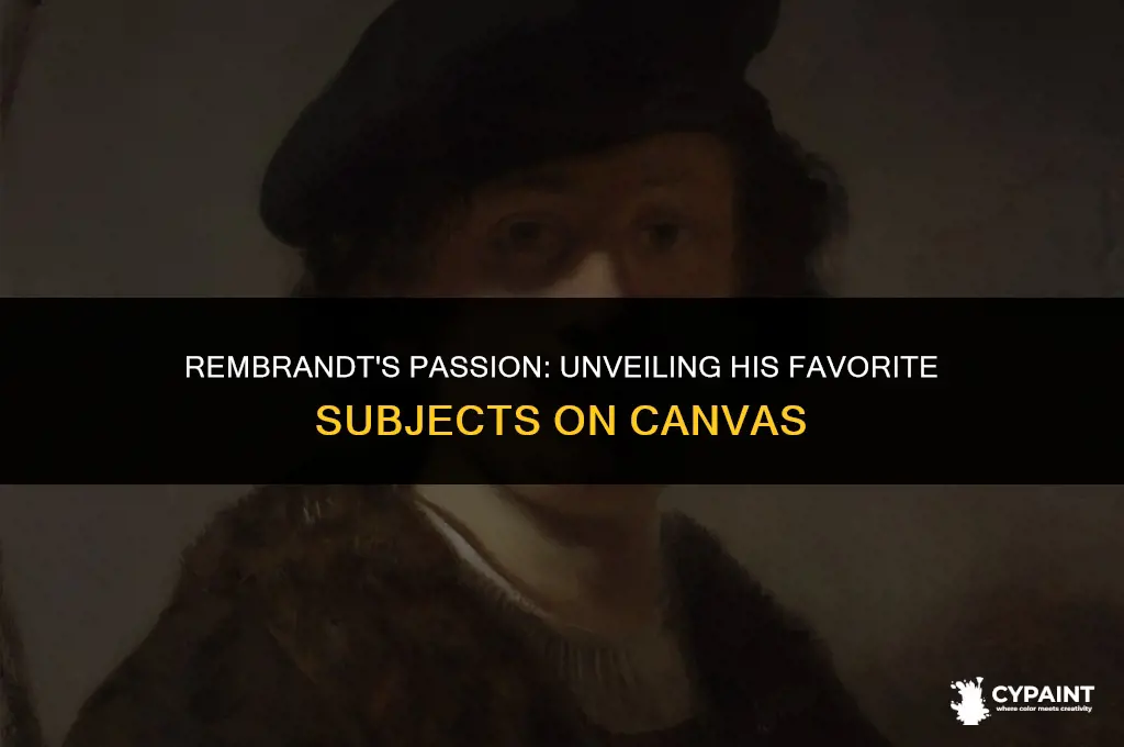 what did rembrandt harmenszoon van rijn enjoy painting the most