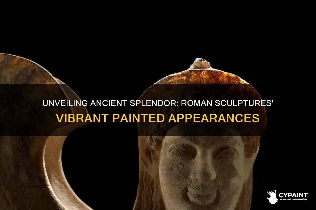 what did roman scultupres look likew ith paint