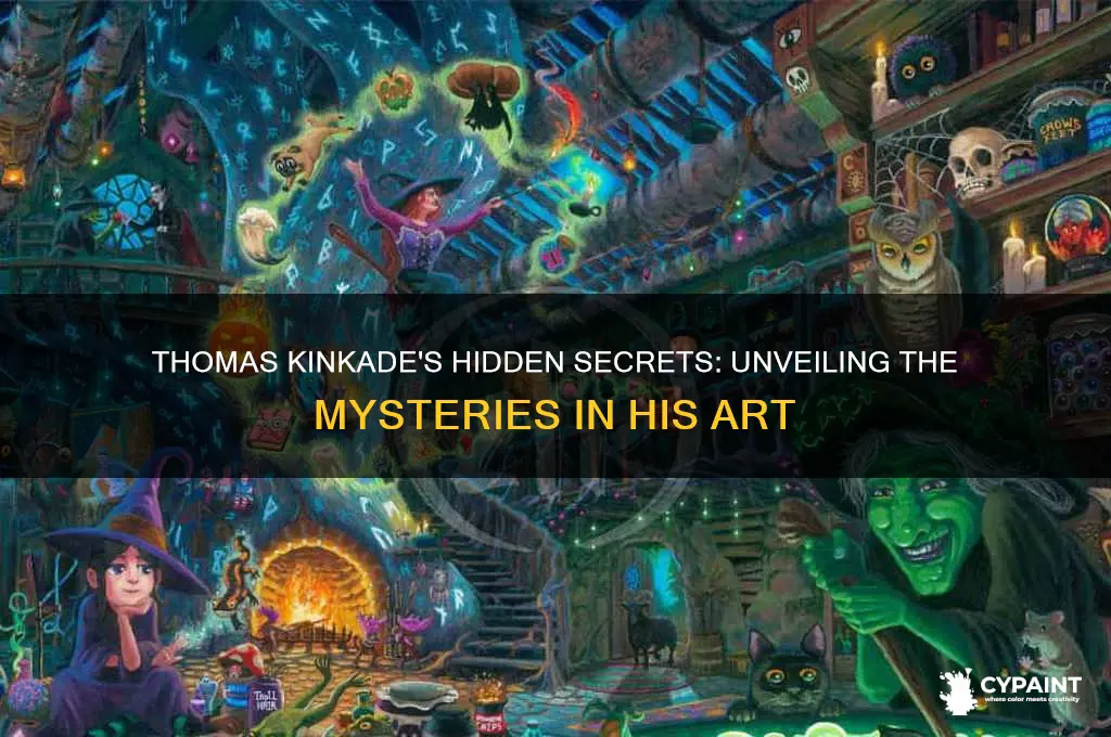 what did thomas kinkade hide in his paintings